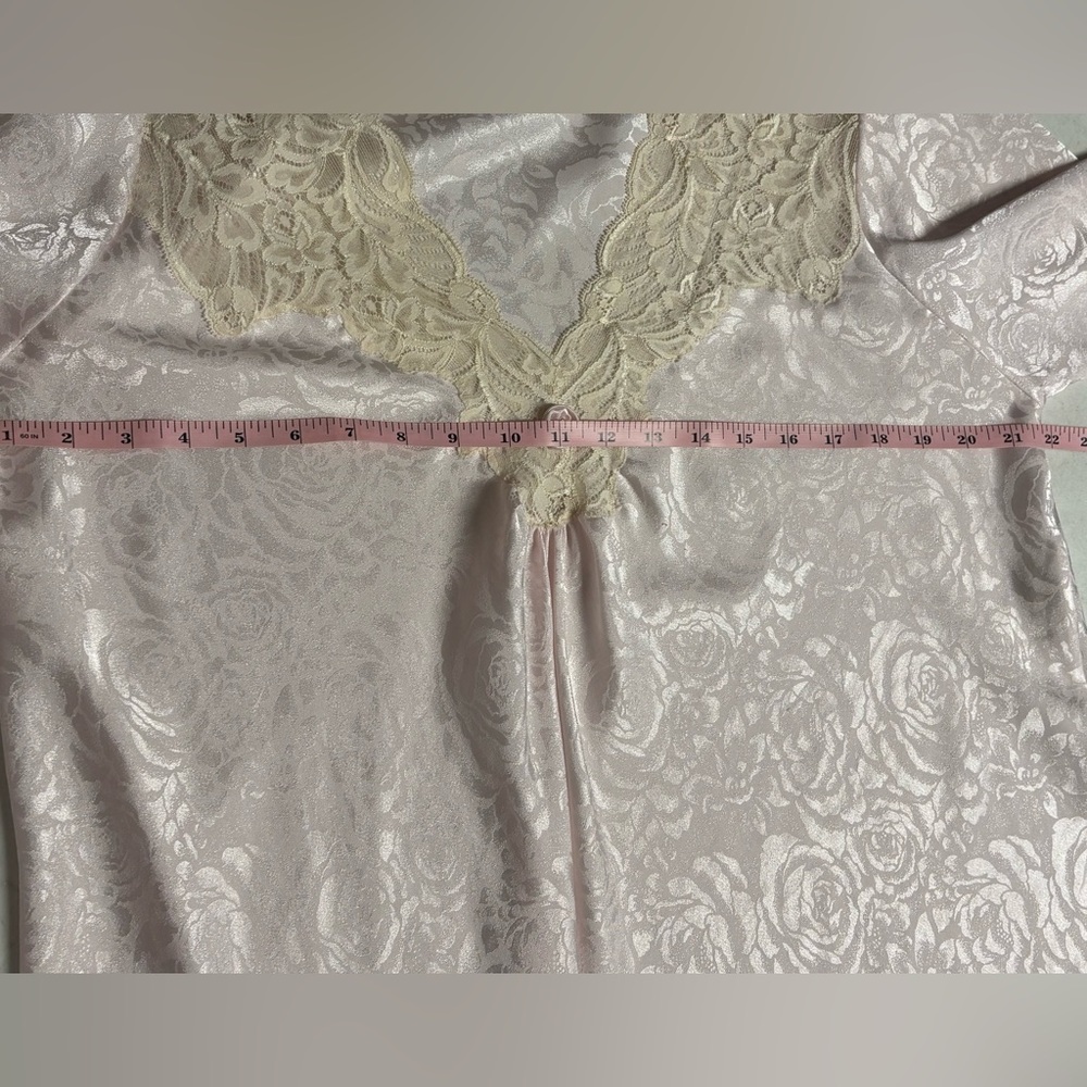 Vintage Christian Dior Nightgown Womens Small Lace Sheer Floral 70s Unionmade - Picture 4 of 4
